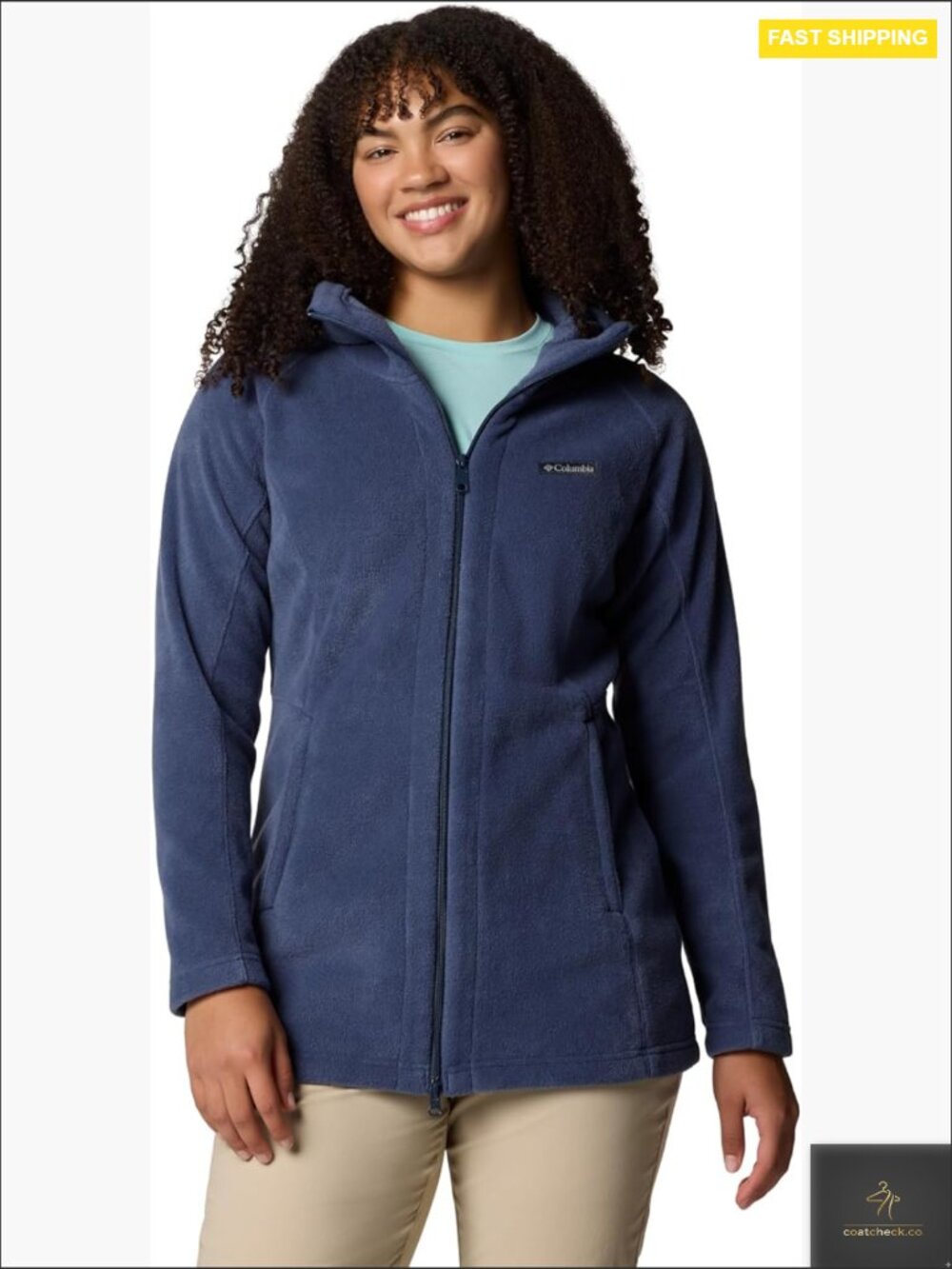 Long Hooded Fleece Jacket Cozy Zip Up Heavyweight Regular Fit Winter Staple
